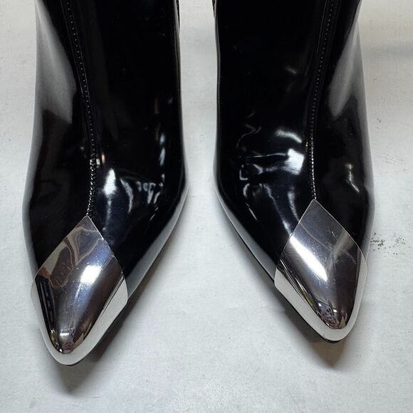 INC Womens 8 M Black Rohese Silver Pointed Toe High Heel Ankle Booties NIB JT6 - Picture 3 of 6